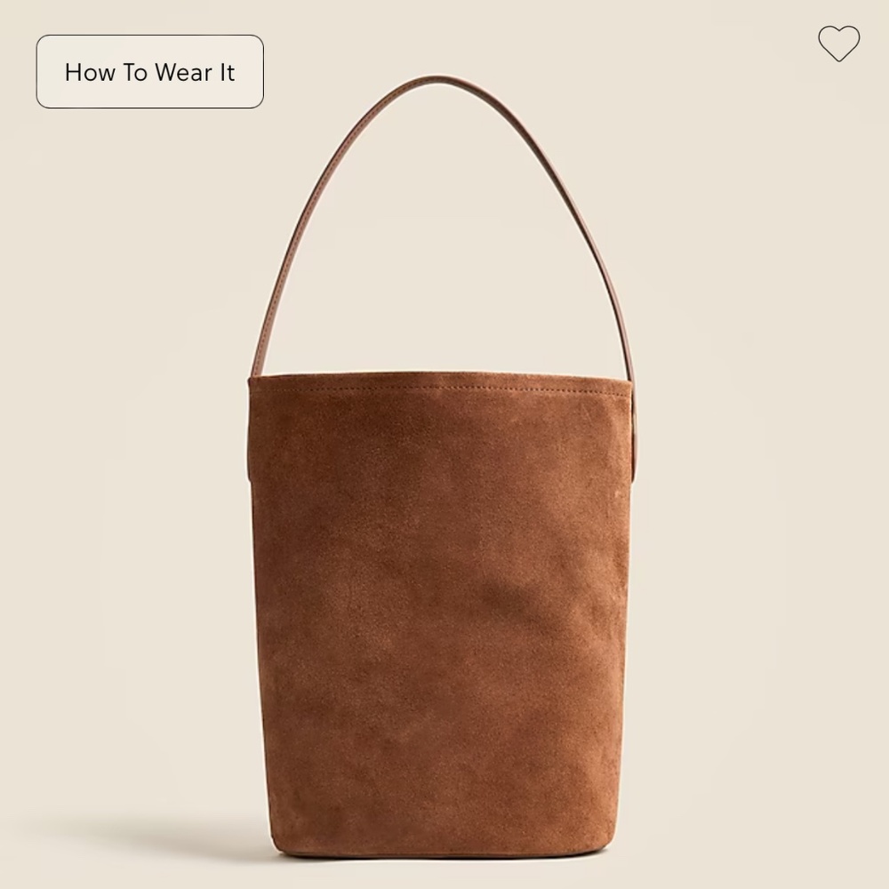 J. Crew Berkeley bucket bag in leather and suede